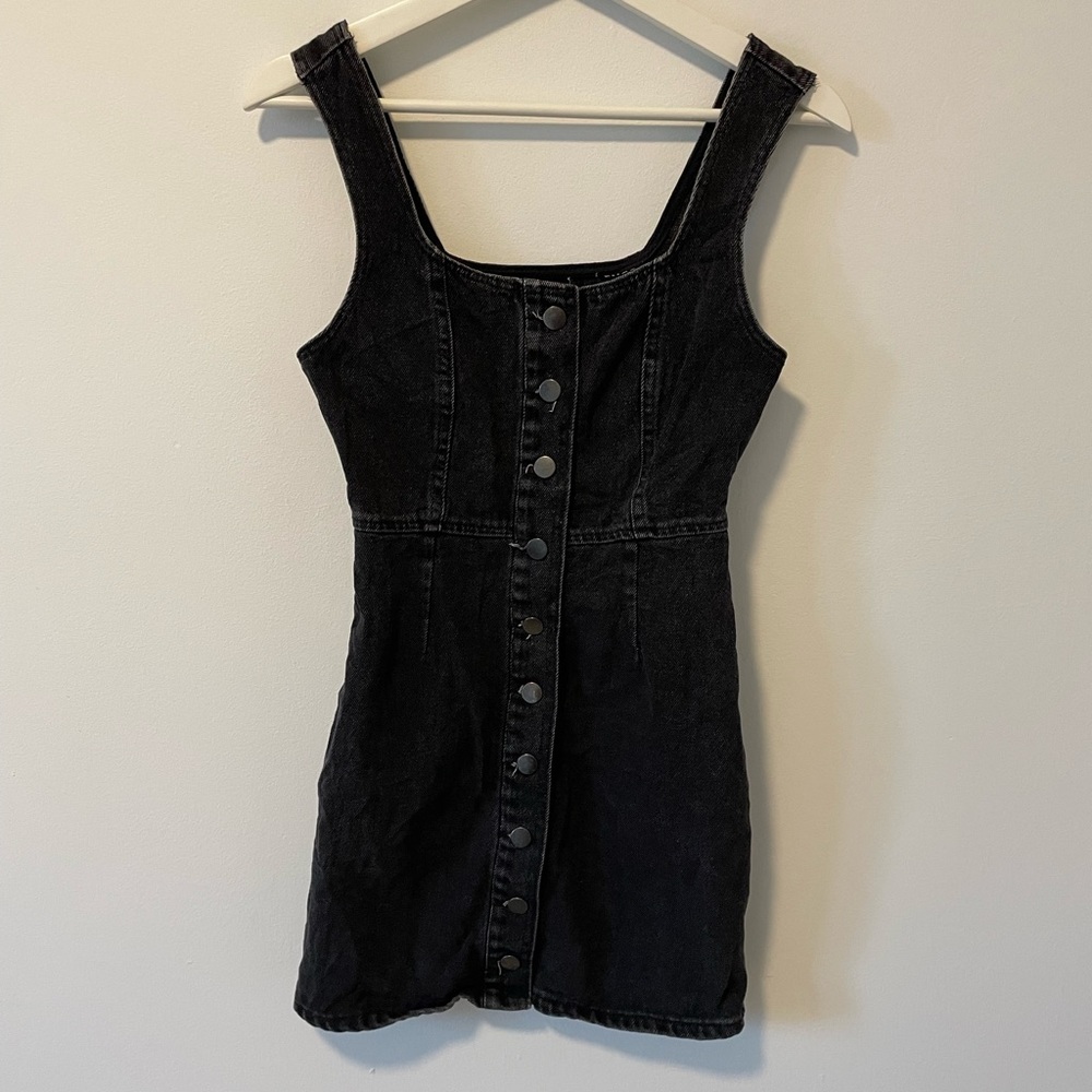 Urban Outfitters Black Denim Mini Dress - Picture 2 of 12